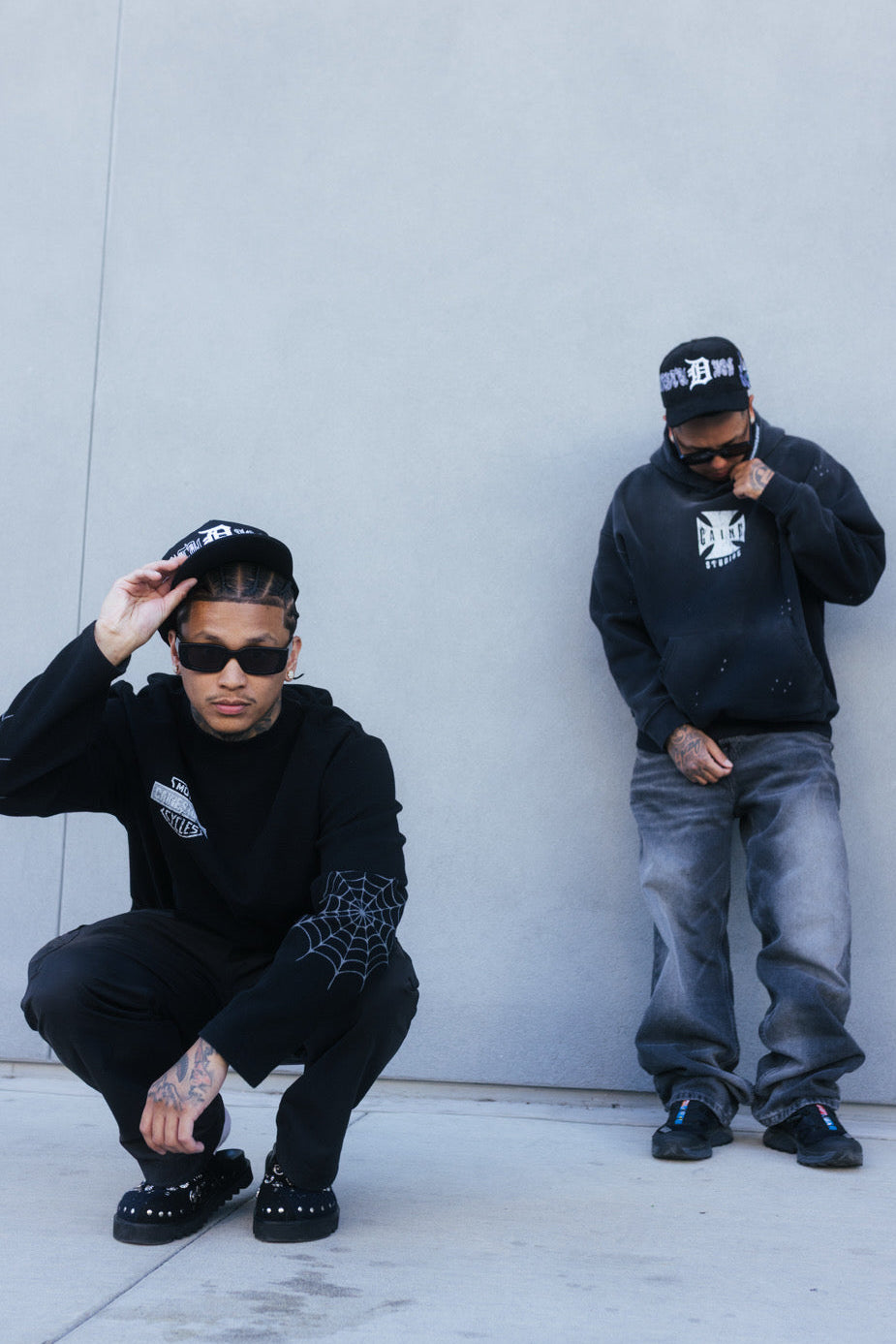 “CHOPPA” HOODIE IN DISTRESSED, FADED BLACK