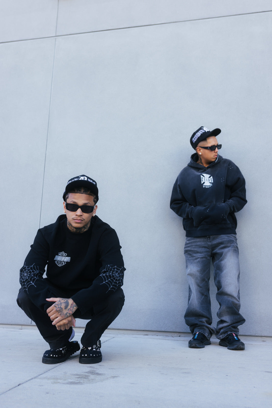 “CHOPPA” HOODIE IN DISTRESSED, FADED BLACK