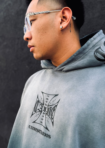 “CHOPPA” HOODIE IN ENZYME-WASHED NAVY