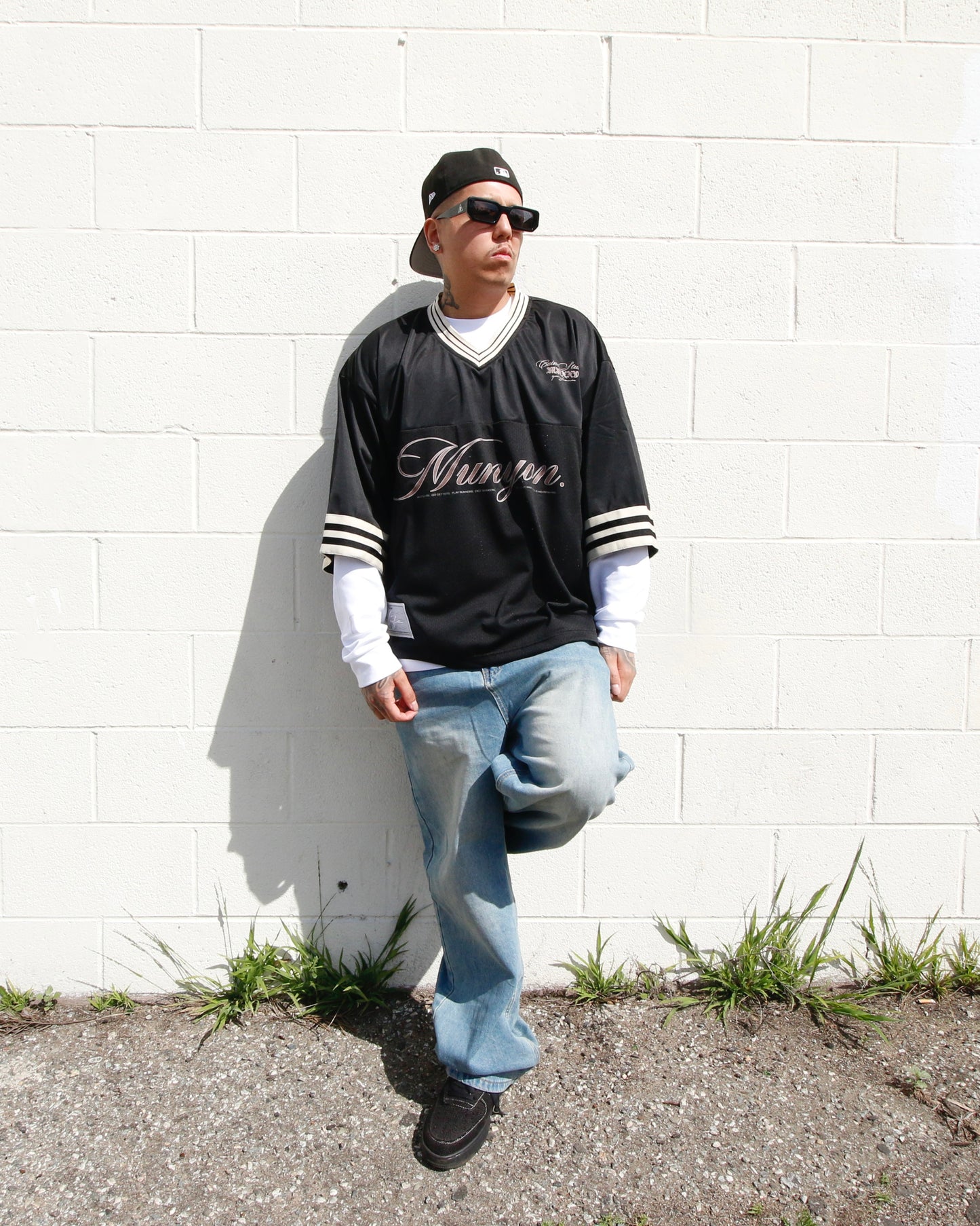BLACK “MUNYON” MESH HOCKEY JERSEY