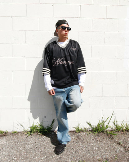 BLACK “MUNYON” MESH HOCKEY JERSEY