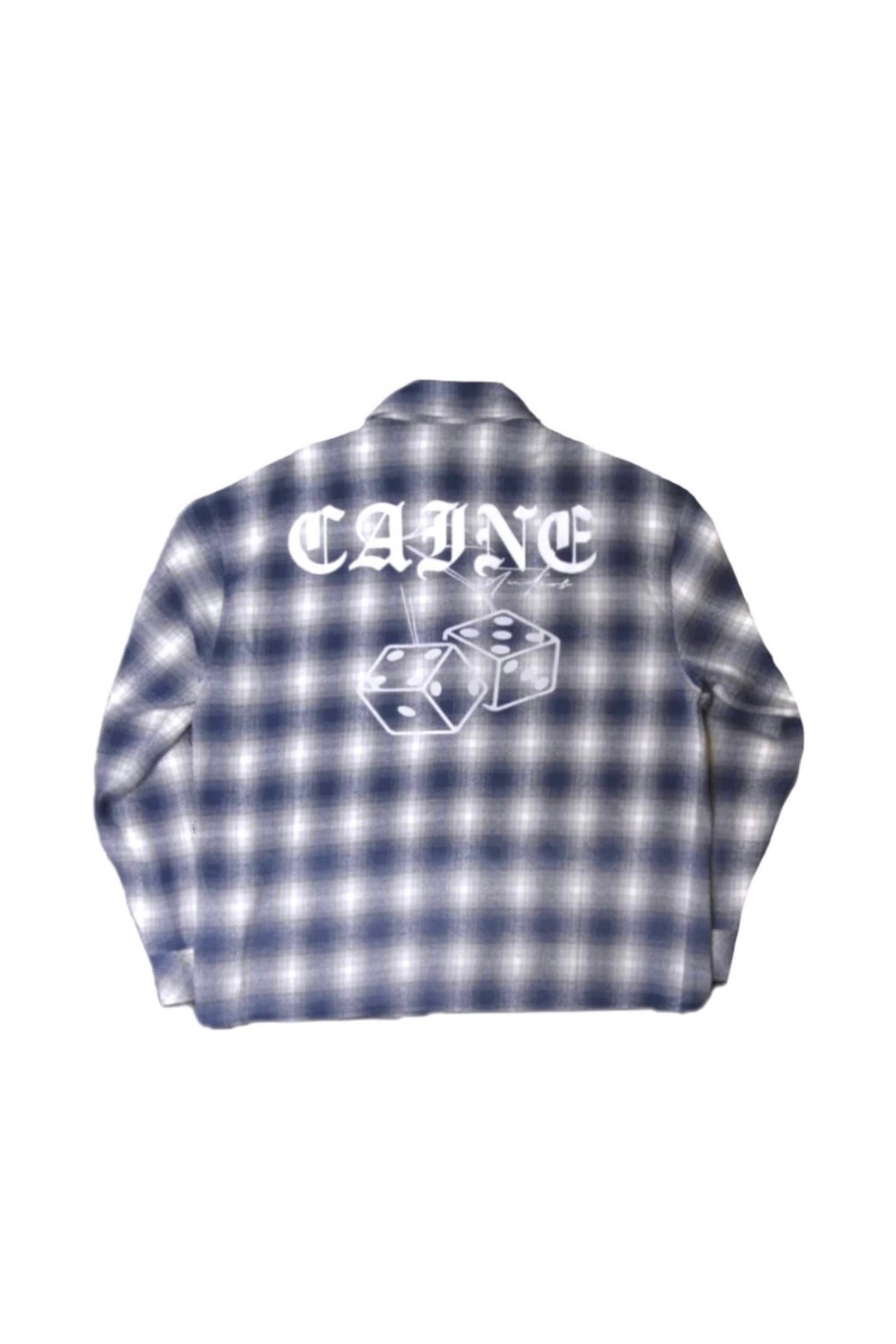 “DICE SHAKER” FLANNEL IN SUN-DRIED BLUE